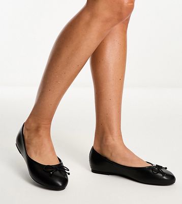 RAID Wide Fit Marie ballet flat with bow in black