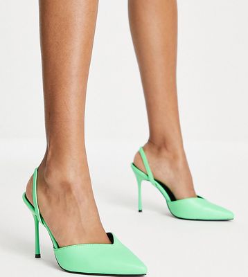 RAID Wide Fit Rexel 2part heeled shoes in green