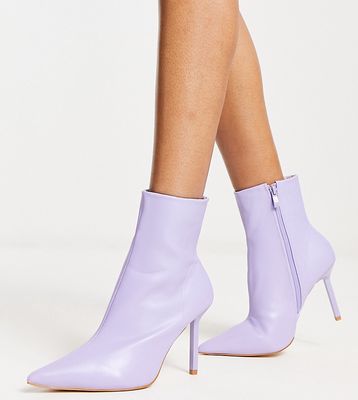 RAID Wide Fit Tamrya stiletto ankle boots in lavendar-Purple