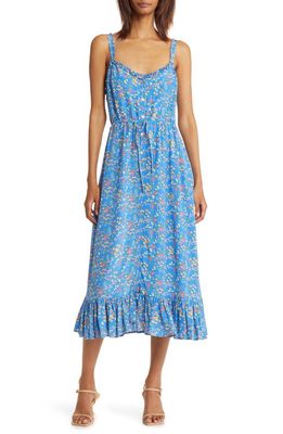 Rails Adalyn Floral Drawstring Waist Dress in Blue Citrus Grove