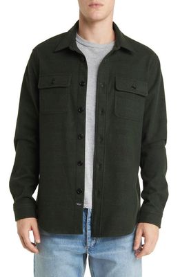 Rails Alder Solid Stretch Button-Up Overshirt in Evergreen Onyx