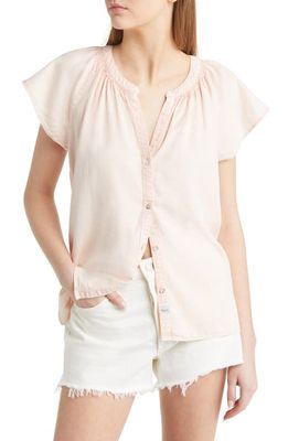 Rails Alena Linen Blend Button-Up Shirt in Petal