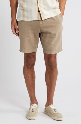 Rails Archer Flat Front Cotton & Linen Shorts in Barley 