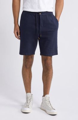 Rails Archer Flat Front Cotton & Linen Shorts in Deep Meridian 