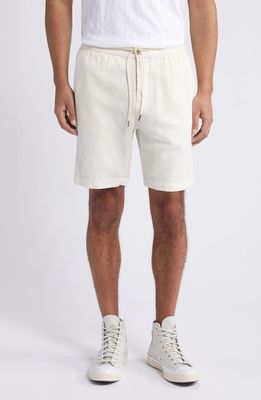 Rails Archer Flat Front Cotton & Linen Shorts in Ecru 