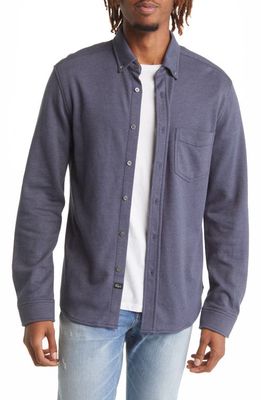 Rails Berkeley Relaxed Fit Heathered Piqué Knit Button-Down Shirt in Aegean