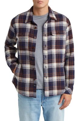 Rails Berkshire Plaid Flannel Shirt Jacket in Navy Umber Cream