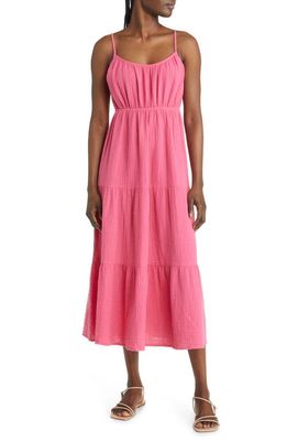 Rails Blakely Organic Cotton Gauze Tiered Sundress in Hibiscus