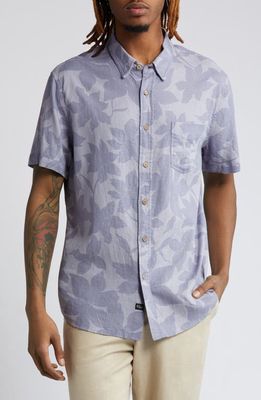 Rails Carson Floral Print Short Sleeve Linen Blend Button-Up Shirt in Garden Sands Orchid