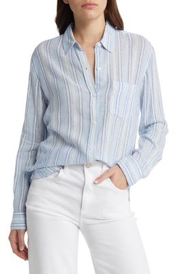 Rails Charli Stripe Linen Blend Button-Up Shirt in Napoli Stripe