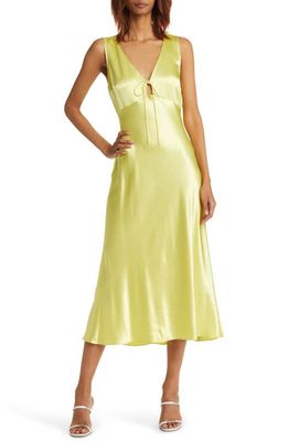 Rails Cindi Satin Dress in Chartreuse
