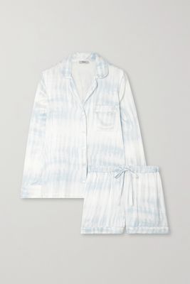 Rails - Clarise Striped Printed Satin-crepe Pajama Set - Blue