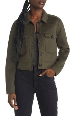 Rails Easton Wool Blend Crop Jacket in Olive