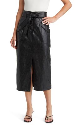Rails Edem Belted Faux Leather Pencil Skirt in Black