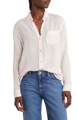 Rails Ellis Cotton Gauze Button-Up Shirt in Petal