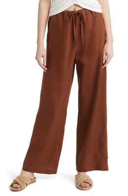Rails Emmie Drawstring Wide Leg Linen Pants in Cacao