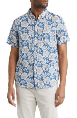 Rails Fairfax Floral Print Short Sleeve Button-Up Shirt in Dappled Petal Faded Indigo