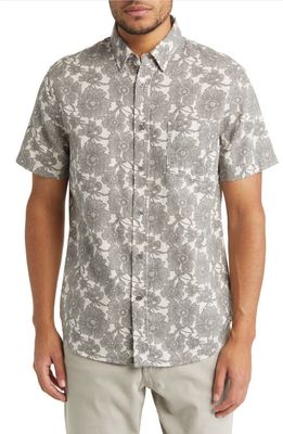 Rails Fairfax Floral Short Sleeve Button-Up Shirt in Dappled Petal Monochrome