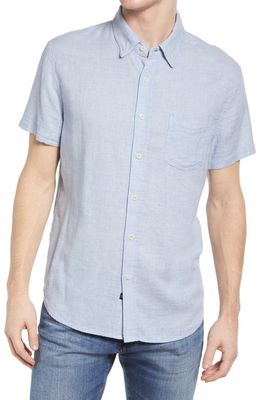 Rails Fairfax Relaxed Fit Short Sleeve Cotton Button-Up Shirt in Blue Melange