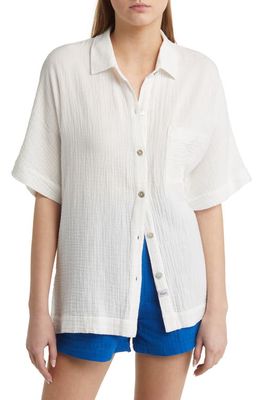 Rails Finley Gauze Button-Up Shirt in White