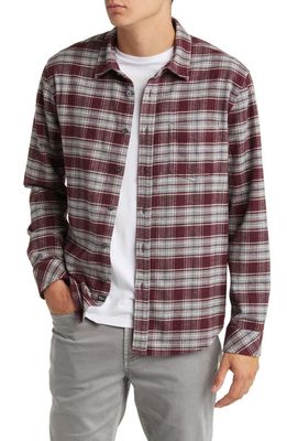 Rails Forrest Plaid Cotton Flannel Button-Up Shirt in Black Cherry Grey