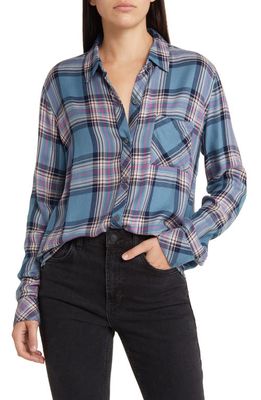 Rails Hunter Plaid Button-Up Shirt in Blue Jasper Blush