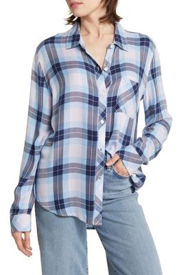 Rails Hunter Plaid Button-Up Shirt in Lilac Crystal Navy