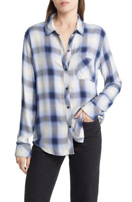 Rails Hunter Plaid Button-Up Shirt in Navy Ivory Ice