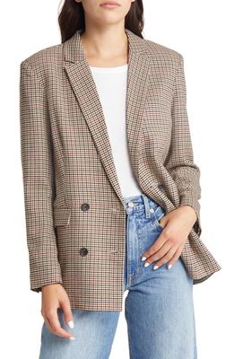 Rails Jac Houndstooth Double Breasted Stretch Twill Blazer in Cambridge Plaid