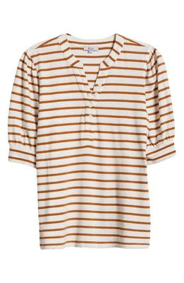 Rails Jewel Stripe Short Sleeve Henley T-Shirt in Carmel Stripe