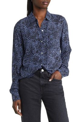 Rails Josephine Abstract Dot Button-Up Blouse in Midnight Lynx
