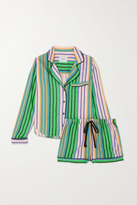 Rails - Kellen Striped Twill Pajama Set - Green