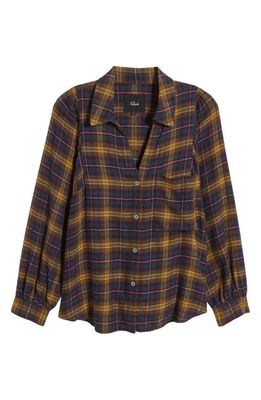 Rails Lauren Plaid Button-Up Shirt in Navy Hazelnut Pink