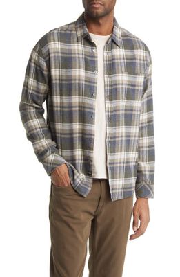 Rails Lennox Relaxed Fit Plaid Cotton Blend Button-Up Shirt in Blue Moss Lodge