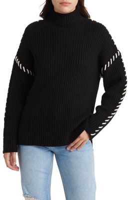 Rails Liam Rib Turtleneck Sweater in Black