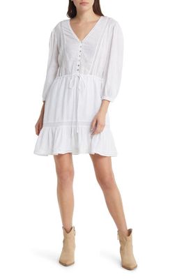 Rails Lilibet Linen Blend Dress in White Lace Detail