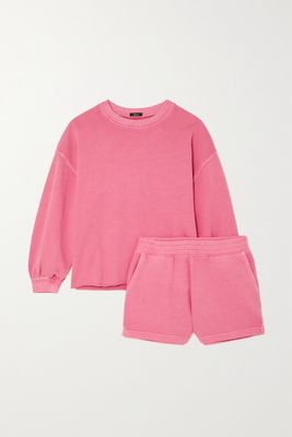 Rails - Loopback Cotton-jersey Sweatshirt And Shorts Set - Pink