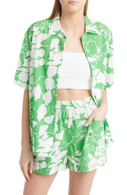 Rails Mackinley Floral Oversize Camp Shirt in Green Lotus