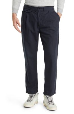Rails Marcellus Pinstripe Stretch Pleated Pants in Navy Charcoal Pin Stripe