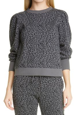 Rails Marcie Cheetah Print Cotton Blend Sweatshirt in Charcoal Mini Cheetah