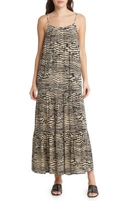 Rails Maty Abstract Print Tiered Dress in Sand Stone
