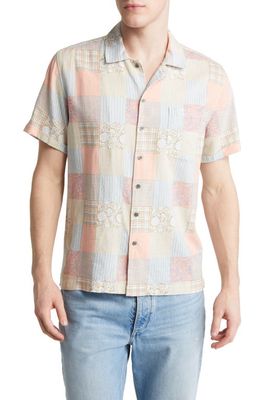 Rails Moreno Patchwork Print Short Sleeve Linen Blend Button-Up Shirt in Summer Patchwork