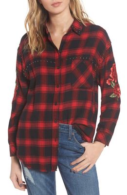 Rails Owen Studded Plaid Shirt in Red Cherry Patch