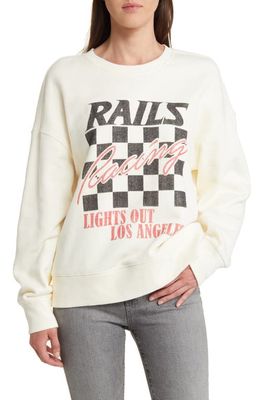 Rails Racing Relaxed Crewneck Sweatshirt in Ivory Rails Racing