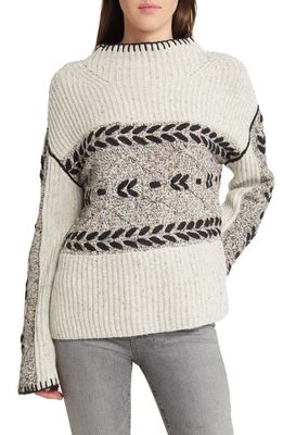 Rails Raini Laced Accent Sweater in Heather Cables