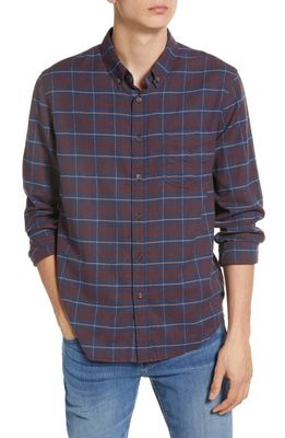 Rails Reid Plaid Stretch Cotton Button-Down Shirt in Deep Blue Crimson