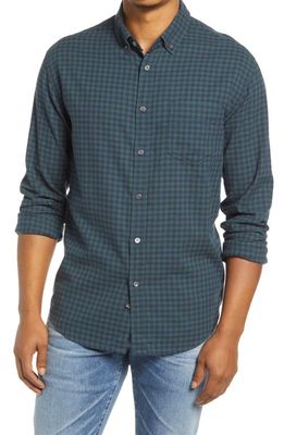 Rails Reid Relaxed Fit Check Flannel Button-Up Shirt in Spruce Denim Check
