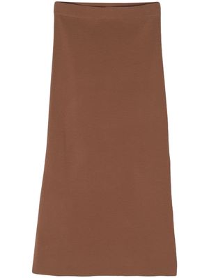 Rails side-slit knitted skirt - Brown