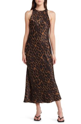 Rails Solene Leopard Print Satin Dress in Umber Leopard