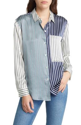 Rails Spencer Mixed Stripe Silk Shirt in Kent Multi Stripe